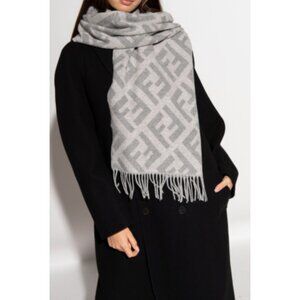 Fendi GREY Scarf with logo
